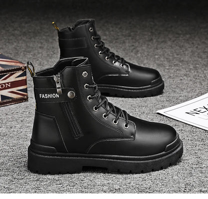 Herren High-Top Freizeitstiefel für alle Jahreszeiten, neue Outdoor-Anti-Rutsch-Komfort-Arbeitsstiefel, modische, vielseitige, trendige Stiefel, Herrenschuhe.