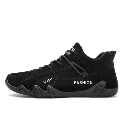 Wasserdichte Sneakers zum Schnüren, lässige Sneakers aus Leder für Herren, lässige Motorradschuhe, wasserdichte Leder-Stiefeletten für Herren