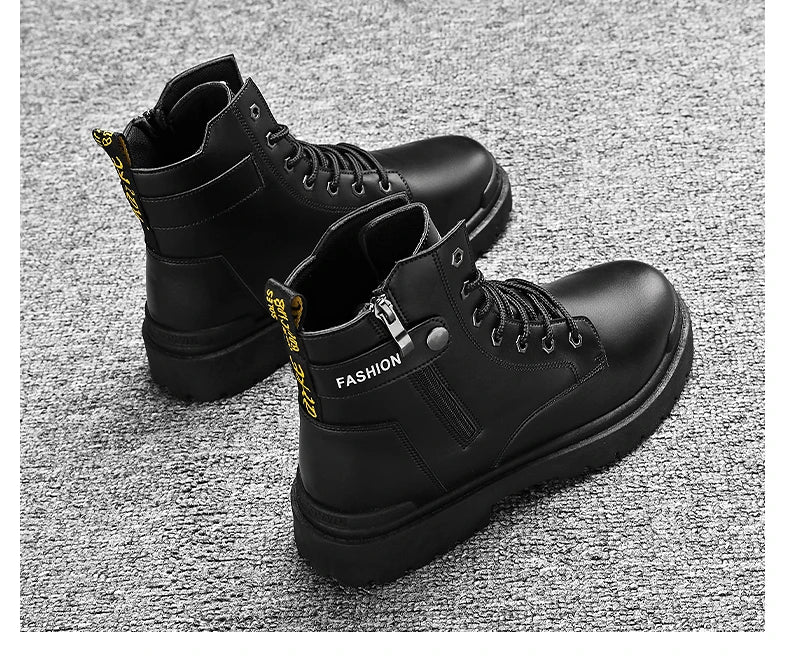 Herren High-Top Freizeitstiefel für alle Jahreszeiten, neue Outdoor-Anti-Rutsch-Komfort-Arbeitsstiefel, modische, vielseitige, trendige Stiefel, Herrenschuhe.