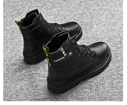 Herren High-Top Freizeitstiefel für alle Jahreszeiten, neue Outdoor-Anti-Rutsch-Komfort-Arbeitsstiefel, modische, vielseitige, trendige Stiefel, Herrenschuhe.