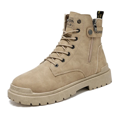 Herren High-Top Freizeitstiefel für alle Jahreszeiten, neue Outdoor-Anti-Rutsch-Komfort-Arbeitsstiefel, modische, vielseitige, trendige Stiefel, Herrenschuhe.