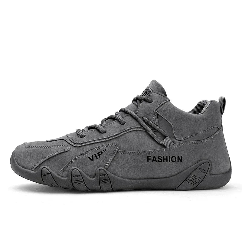 Wasserdichte Sneakers zum Schnüren, lässige Sneakers aus Leder für Herren, lässige Motorradschuhe, wasserdichte Leder-Stiefeletten für Herren