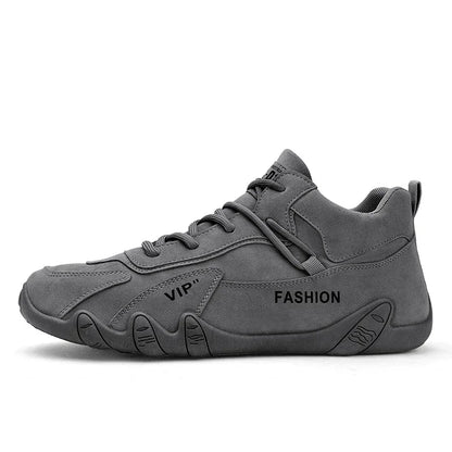Wasserdichte Sneakers zum Schnüren, lässige Sneakers aus Leder für Herren, lässige Motorradschuhe, wasserdichte Leder-Stiefeletten für Herren