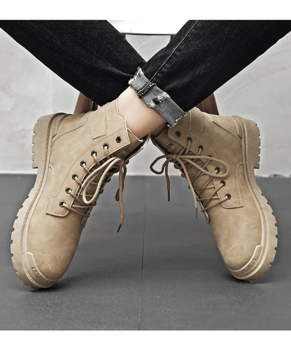 Herren High-Top Freizeitstiefel für alle Jahreszeiten, neue Outdoor-Anti-Rutsch-Komfort-Arbeitsstiefel, modische, vielseitige, trendige Stiefel, Herrenschuhe.